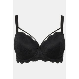 Ulla Popken  Soutien-gorge à armatures et bonnets souples, dentelle et rubans fantaisie - bonnet C-F 