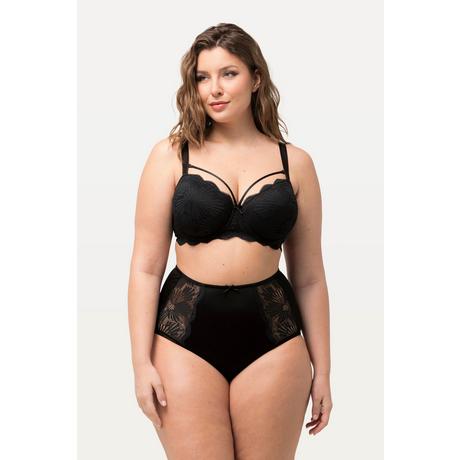 Ulla Popken  Soutien-gorge à armatures et bonnets souples, dentelle et rubans fantaisie - bonnet C-F 