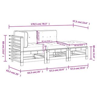 VidaXL set divani da giardino Legno di douglas  