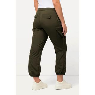 Ulla Popken  Pantaloni cargo con stile utility con cintura elastica e orli elastici 