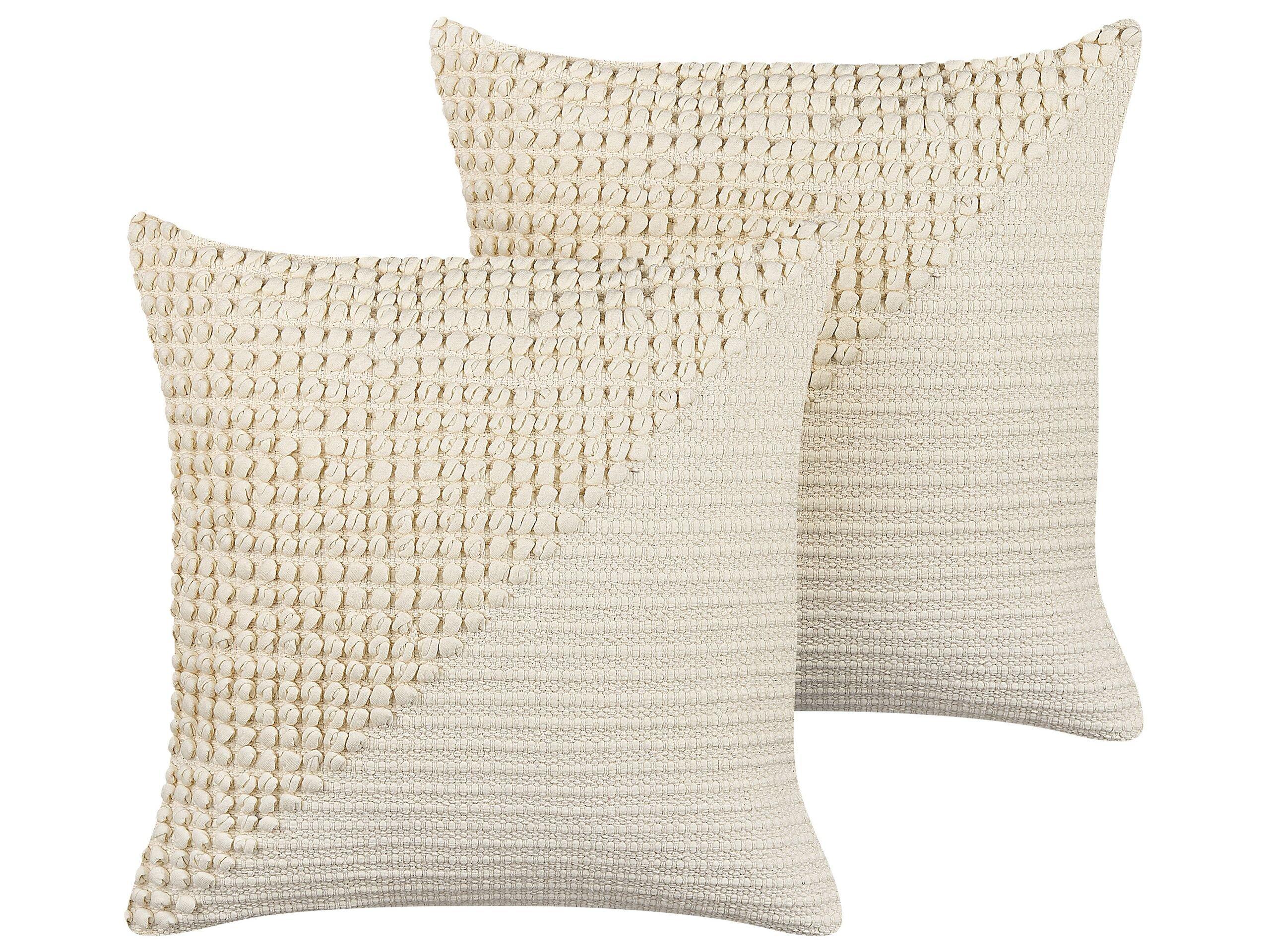 Beliani Lot de 2 coussins en Coton Boho PELLAEA  