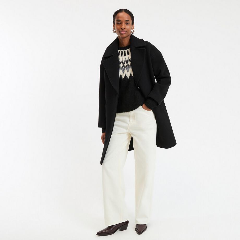 La Redoute Collections Halblanger Wintermantel mit Knopfverschluss  