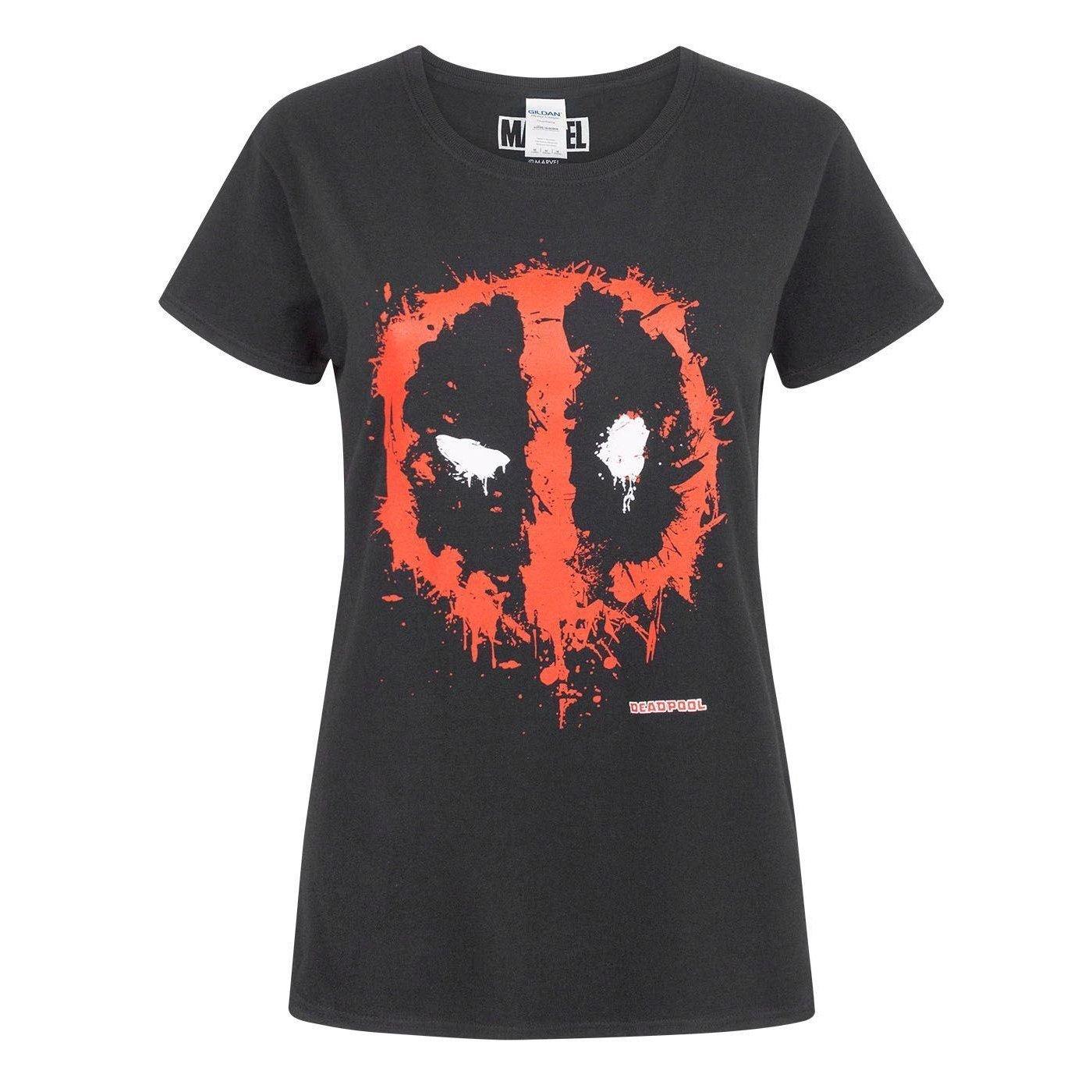 Image of Marvel Tshirt Mit Maskenlogo Damen Schwarz XL