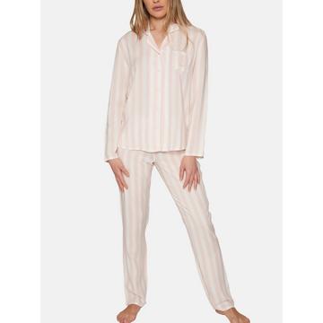 Homewear Schlafanzug Hose Hemd Classic Stripes rosa