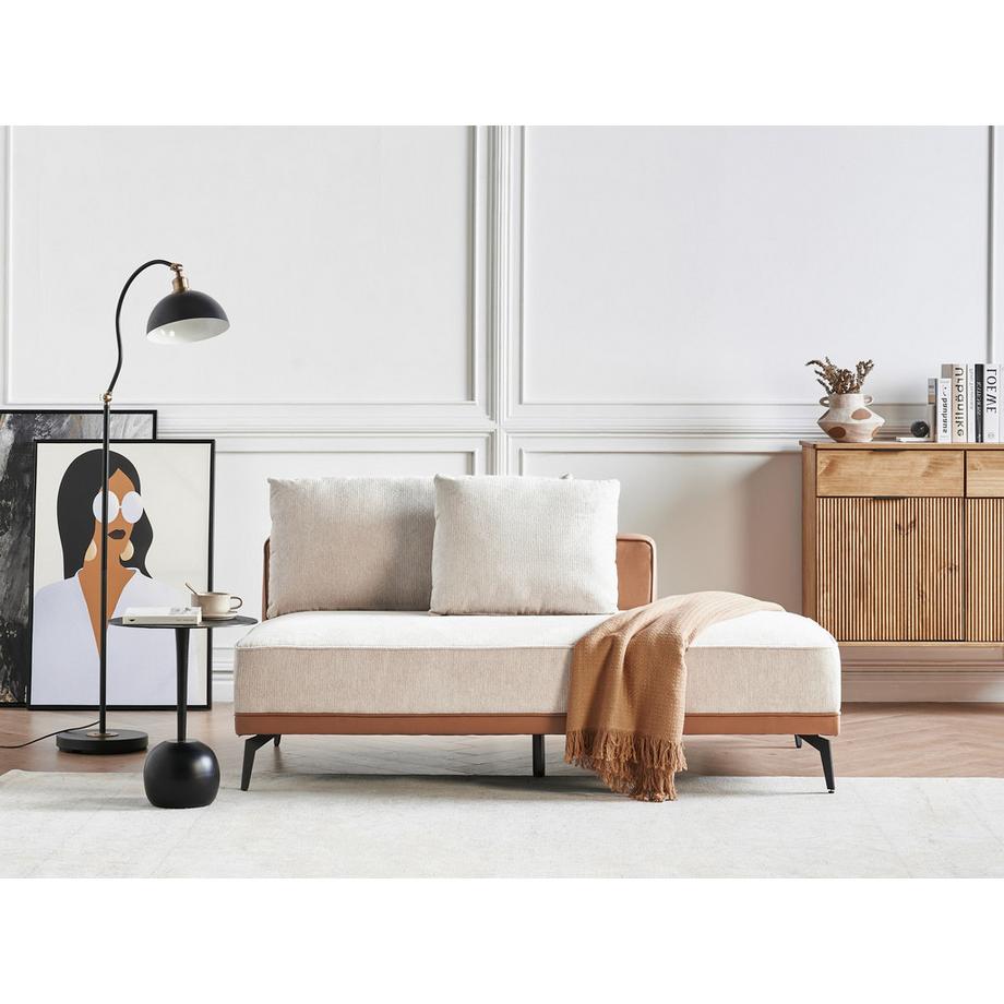 Beliani Divano angolare en Tessuto Retrò MYKEN  