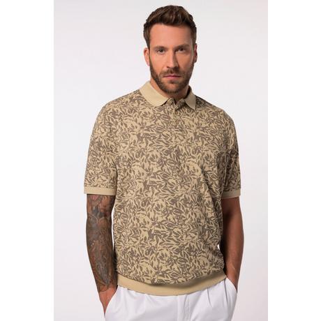 JP1880  Poloshirt, Bauchfit, Piqué, floraler Print 