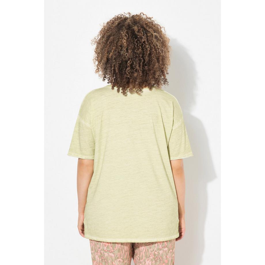 Ulla Popken T-Shirt Oversize Poche Poitrine Volantée  
