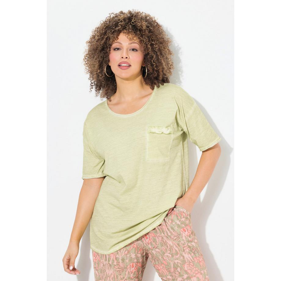 Ulla Popken T-Shirt Oversize Poche Poitrine Volantée  