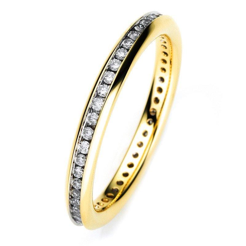 Image of MUAU Schmuck Mémoire-Ring 750/18K Gelbgold Diamant 0.35ct. - ONE SIZE