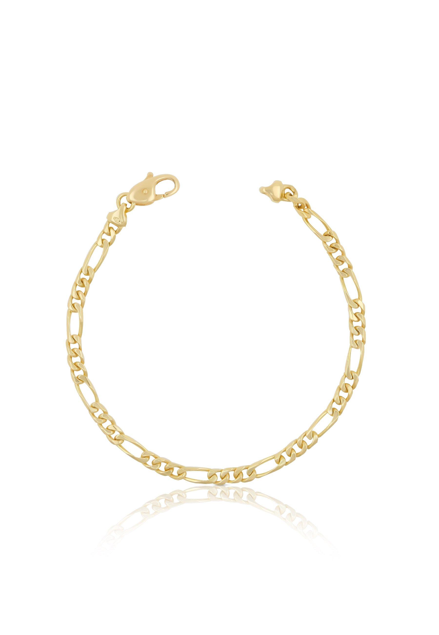 Image of Bracelet Figaro Gelbgold 750, 22cm, 4mm Damen Gelbgold 22cm
