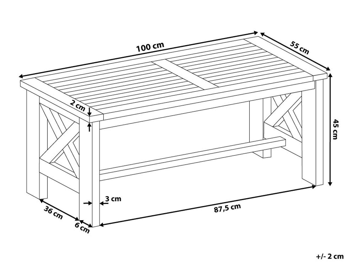 Beliani Tavolo da giardino en Legno d'acacia Scandinavo BALTIC  