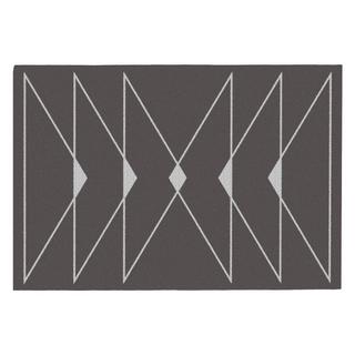 Vente-unique  Tappeto geometrico con finitura in lurex 160 x 230 cm Tortora - TROZIA 