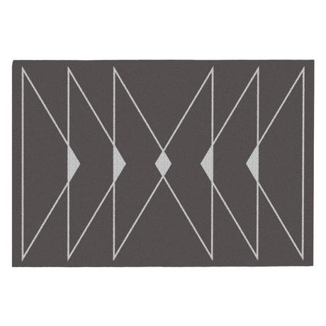 Vente-unique  Tappeto geometrico con finitura in lurex 160 x 230 cm Tortora - TROZIA 