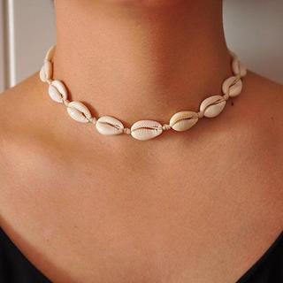 eStore  Collier Choker avec Coquillages - Blanc 