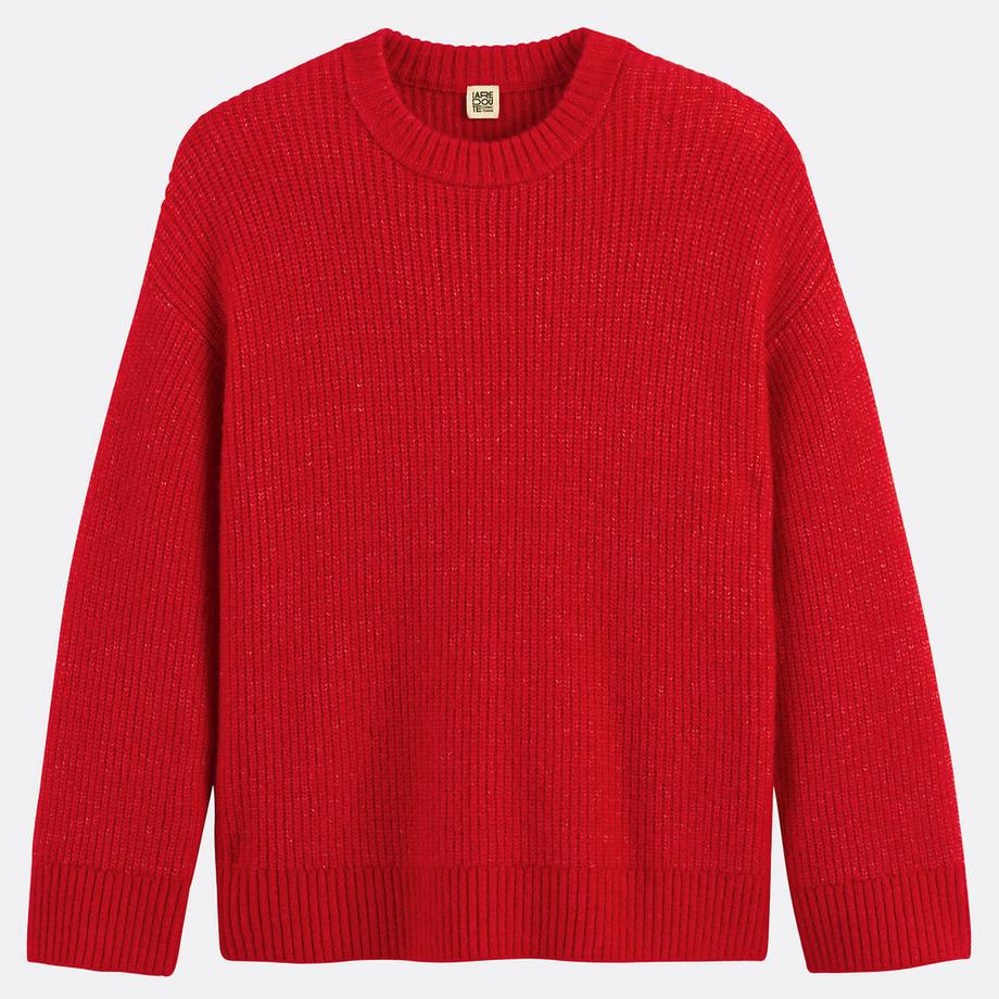 La Redoute Collections Flauschiger Grobstrick Pullover mit Rundhalsausschnitt  