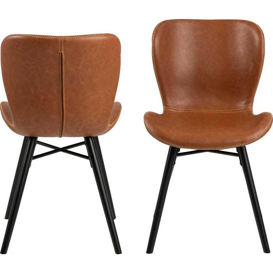 mutoni Sedia da pranzo Norway nero cognac  