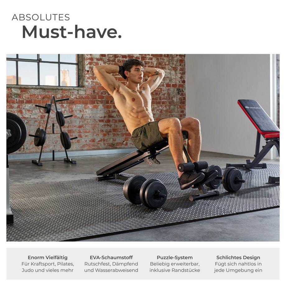 Tectake  Ensemble de 24 dalles carrées  souples et antidérapantes 