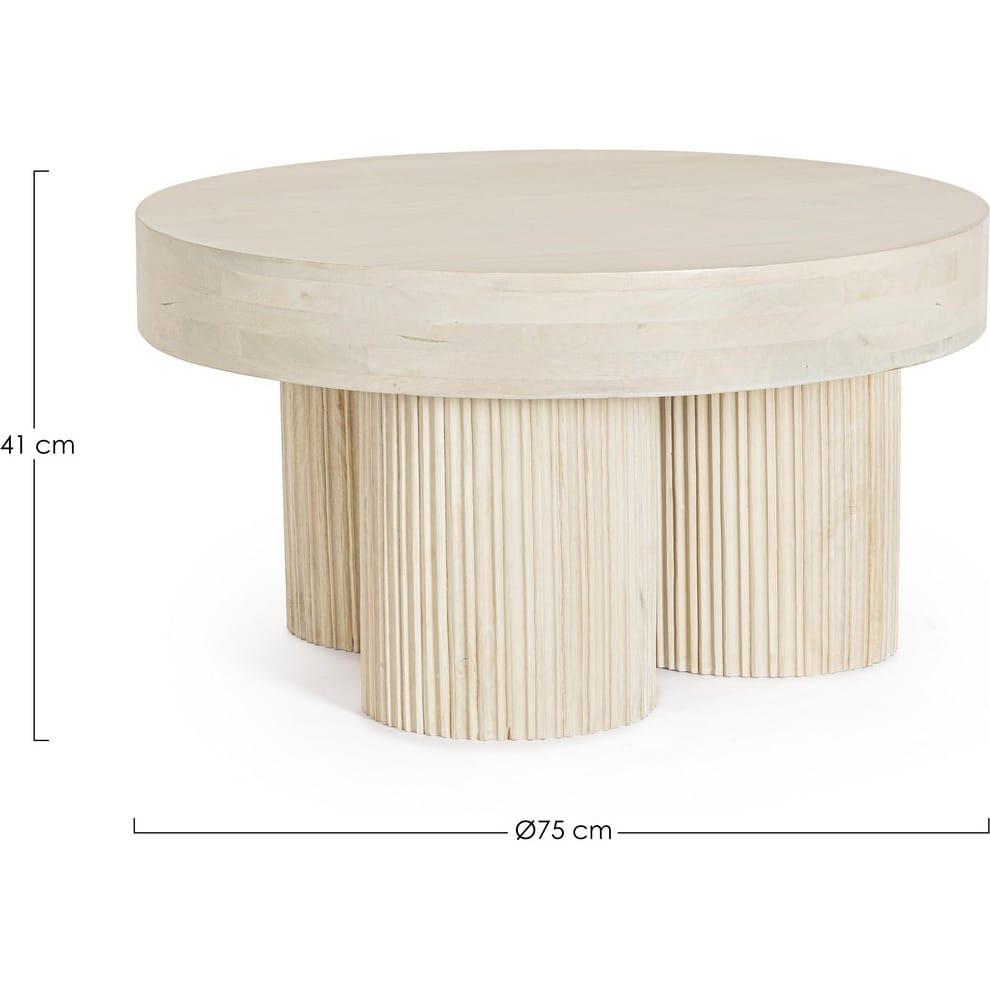 mutoni Table d'appoint Dacca naturel ronde 75  