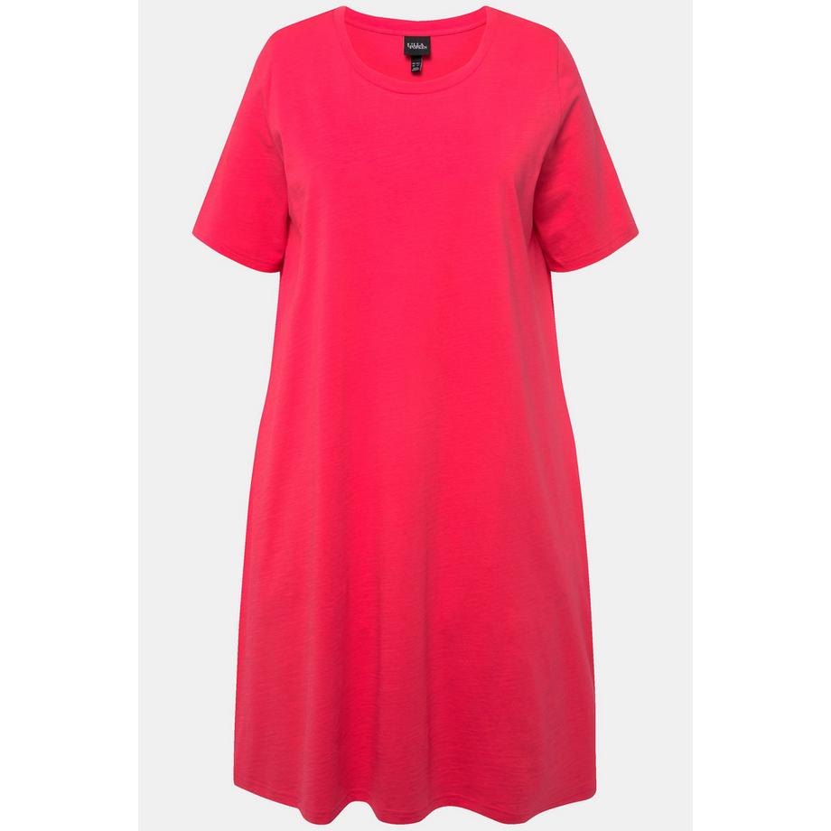 Ulla Popken Jerseykleid A-Linie Rundhals Halbarm mit Taschen  