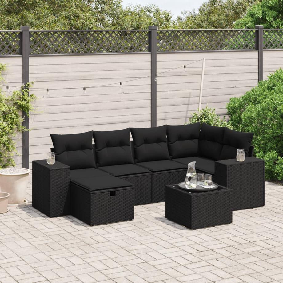 VidaXL Ensemble de canapés de jardin rotin synthétique  