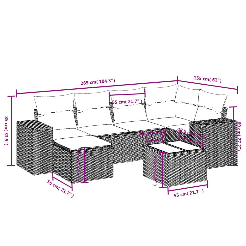 VidaXL Ensemble de canapés de jardin rotin synthétique  