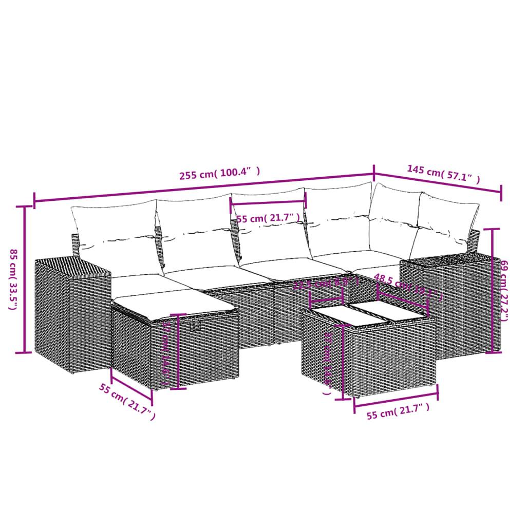 VidaXL set divano da giardino Polirattan  