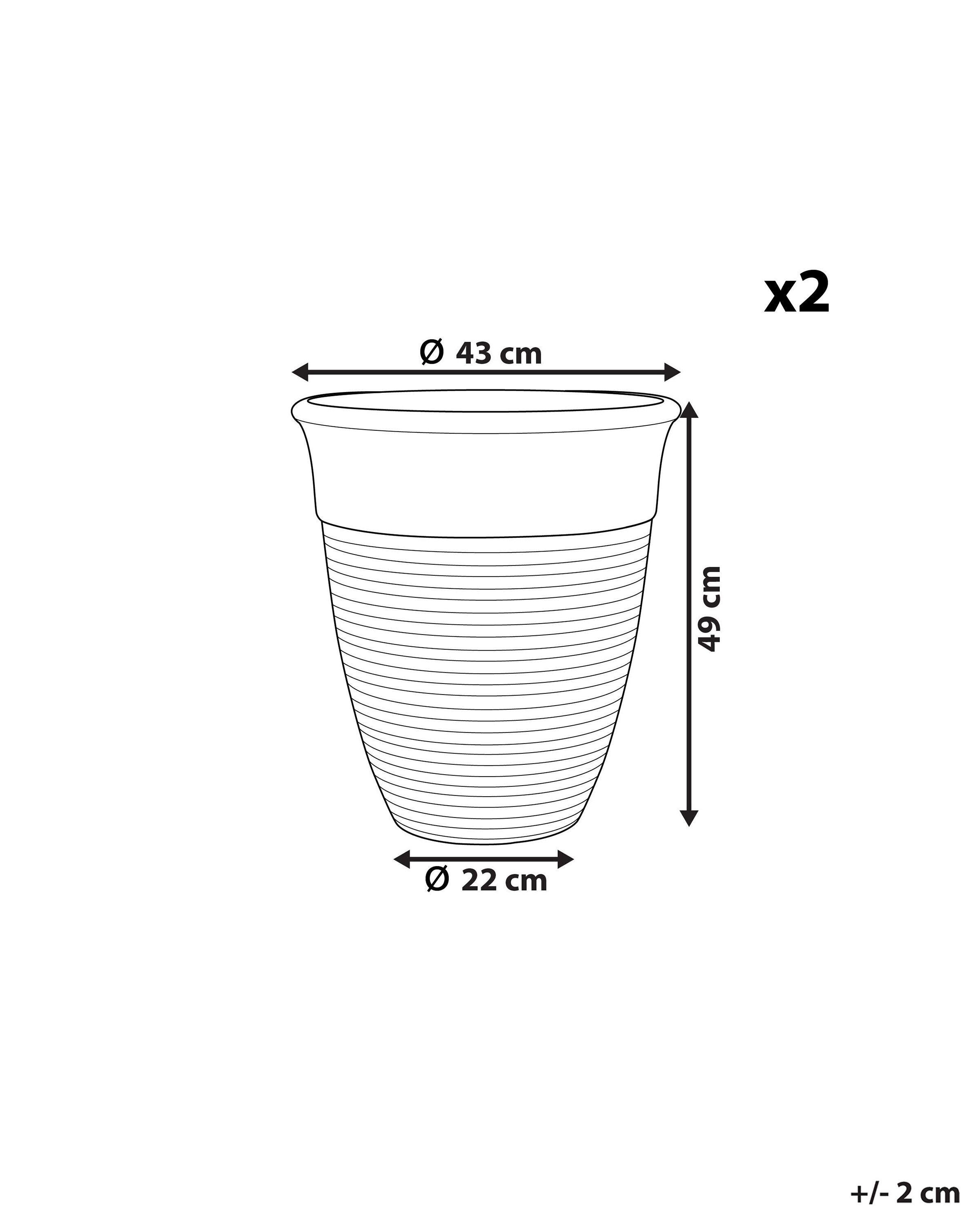 Beliani Lot de 2 pots de fleurs en Fibre d'argile Rustique KATALIMA  