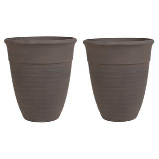 Beliani Lot de 2 pots de fleurs en Mélange de pierre Rustique KATALIMA  