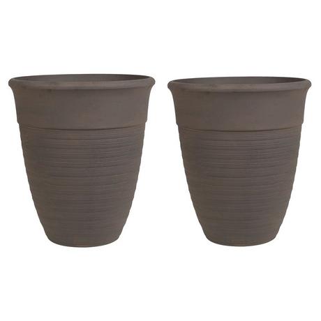 Beliani Lot de 2 pots de fleurs en Fibre d'argile Rustique KATALIMA  