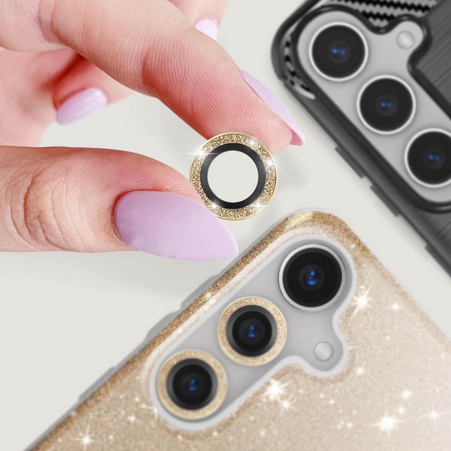 Avizar  Verre Caméra Galaxy S24 Or Pailleté 