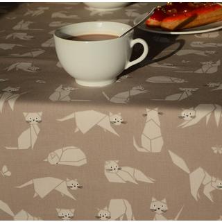 Fleur de Soleil Nappe enduite ronde ou ovale Chats  