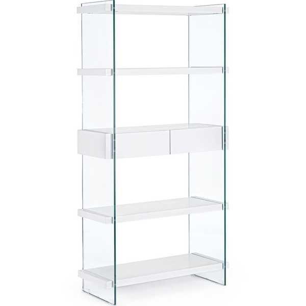 Image of Bücherschrank Line Wood weiss 90x39x180 Bücherschrank Line Wood weiss 90x39x180