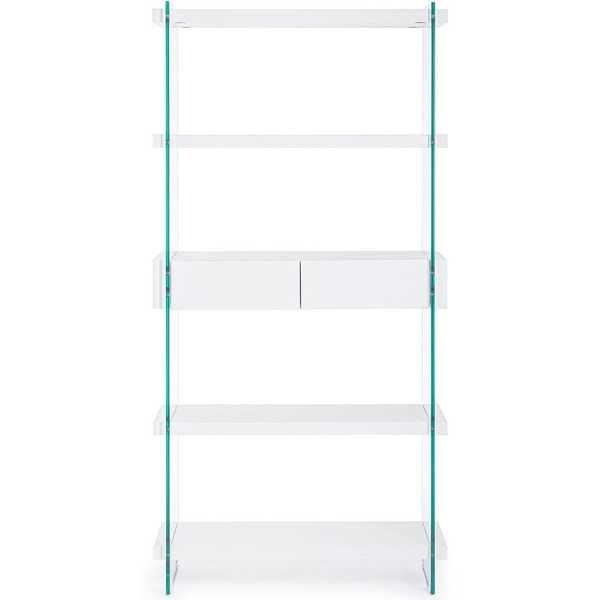 mutoni Bücherschrank Line Wood weiss 90x39x180  