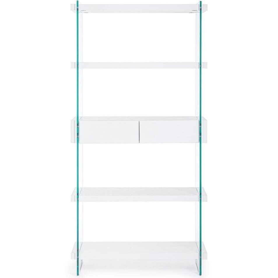 mutoni Bücherschrank Line Wood weiss 90x39x180  