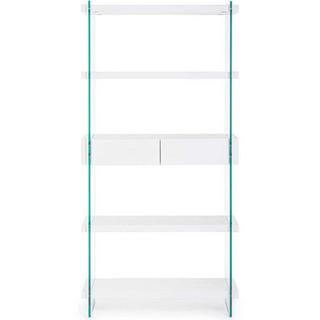 mutoni Bücherschrank Line Wood weiss 90x39x180  