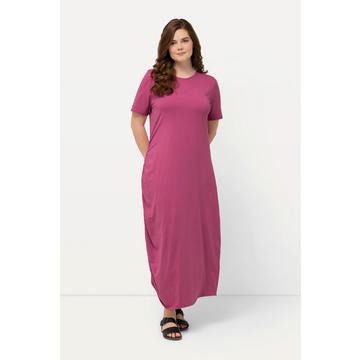 Robe maxi en jersey de coton bio, col rond et manches courtes