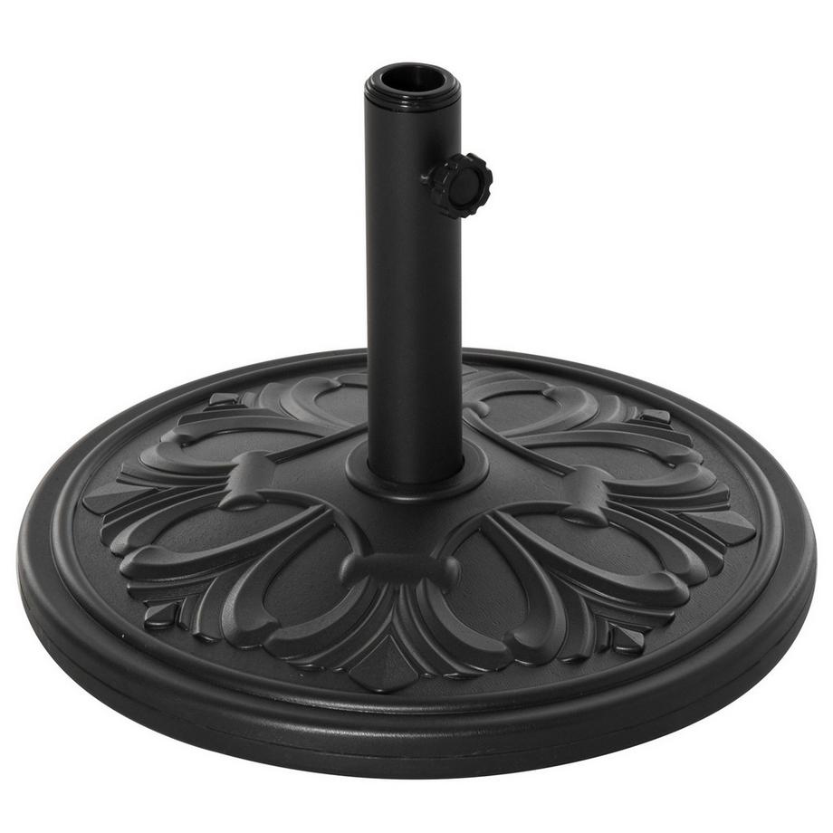 Portaombrellone Portaombrellone Portaombrellone Base Ombrellone 13 Kg Portaombrellone Ø35/Ø38/Ø48Mm Plastica + Cemento Nero Antico Ø48 X 34 Cm