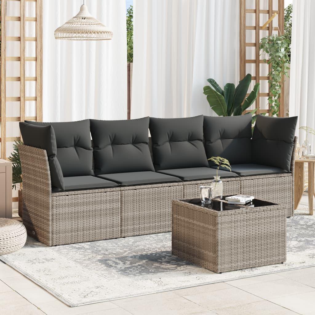 VidaXL set divano da giardino Polirattan  