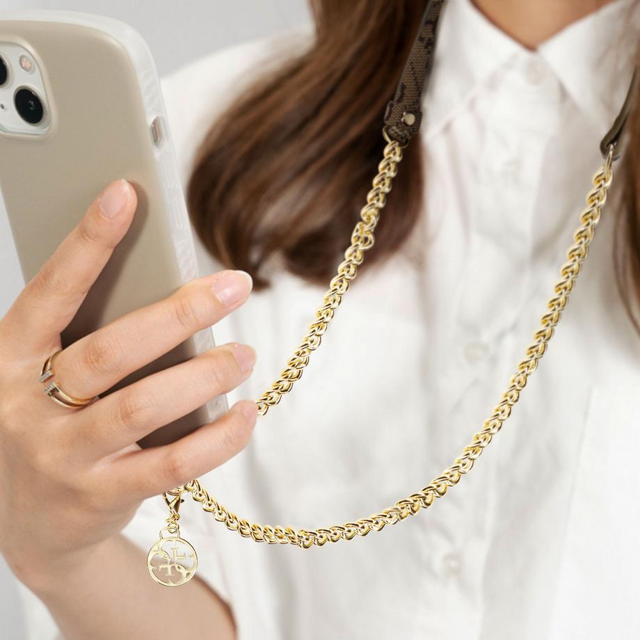 GUESS  Collier Téléphone Guess Marron 