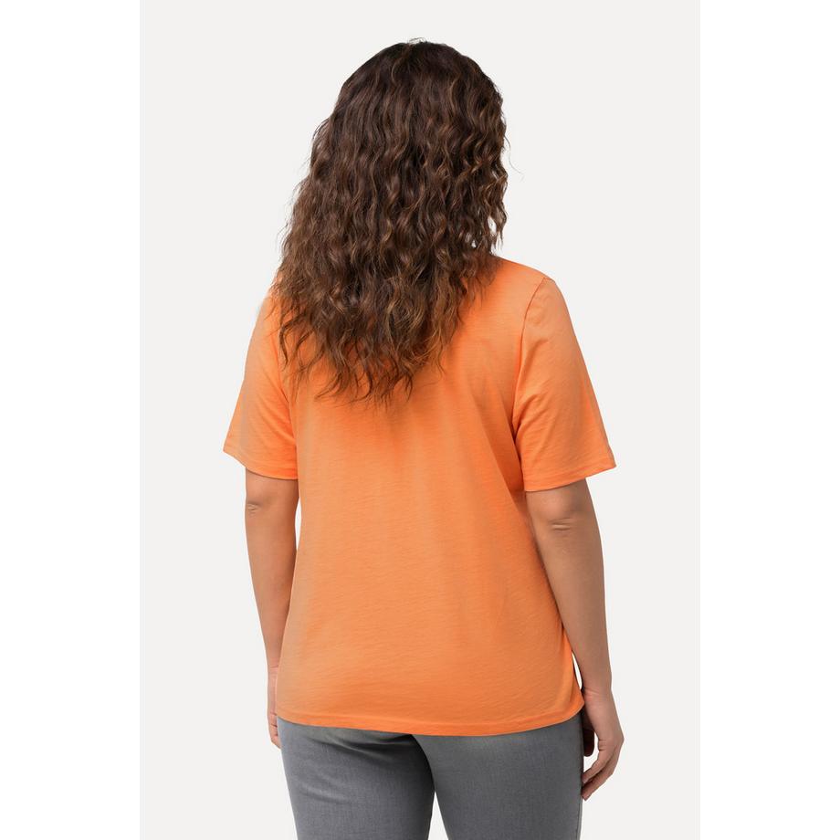 Ulla Popken T-shirt Ananas Perles de Caviar Col Rond Manches Courtes  