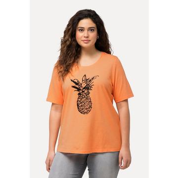 T-shirt à perles et motif ananas, col rond et manches courtes