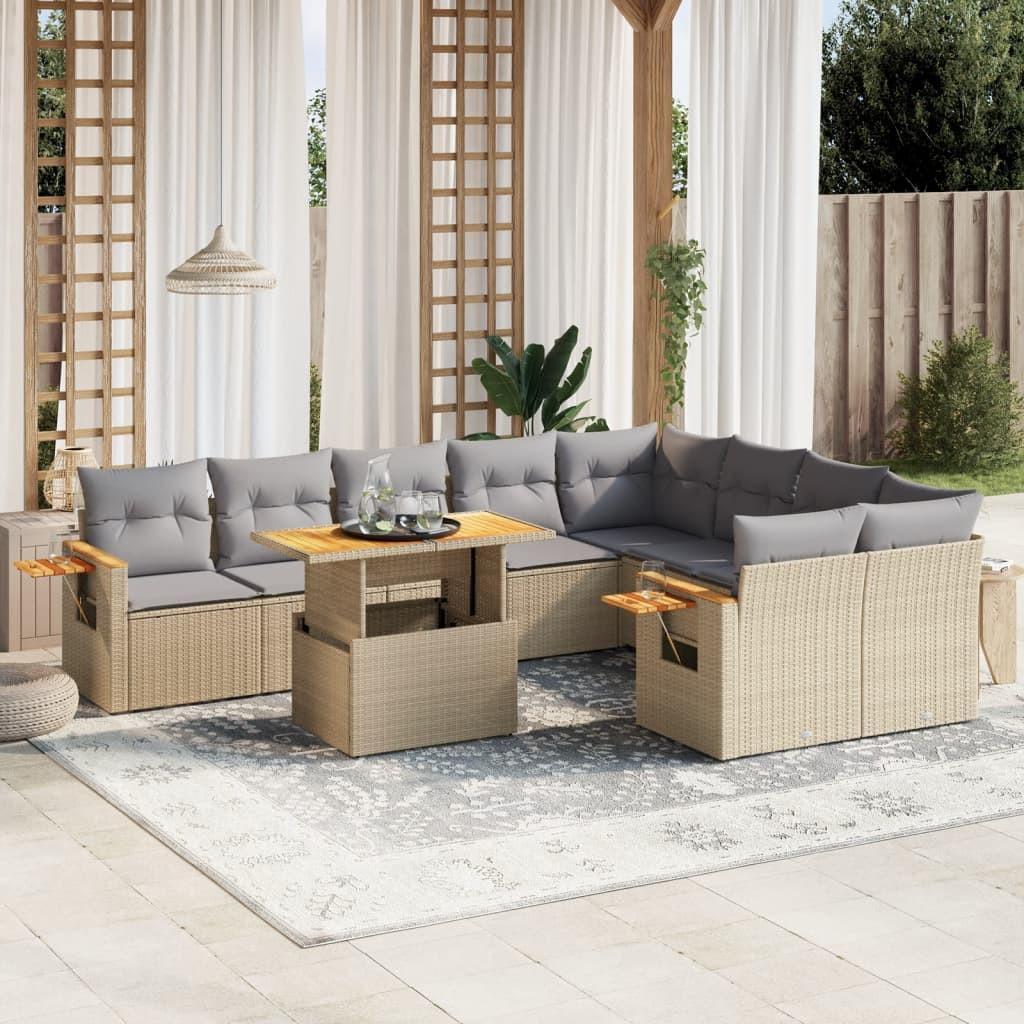 VidaXL Ensemble de canapés de jardin rotin synthétique  