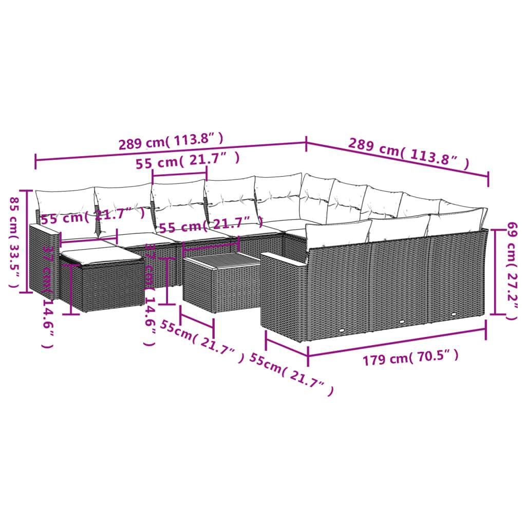 VidaXL Ensemble de canapés de jardin rotin synthétique  