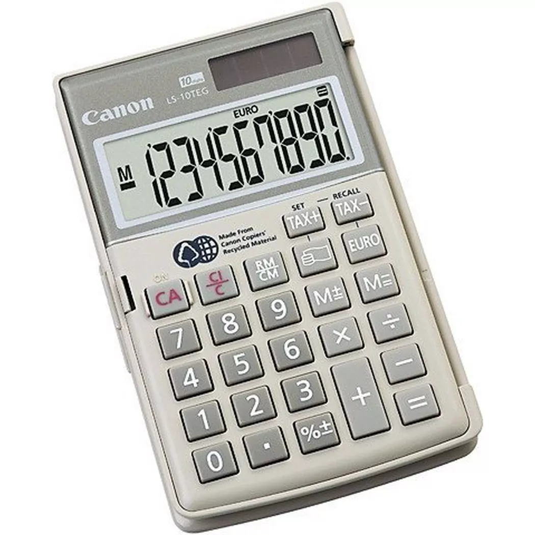 Canon – Taschenrechner CA-LS10TEG 10-stellig, Silber