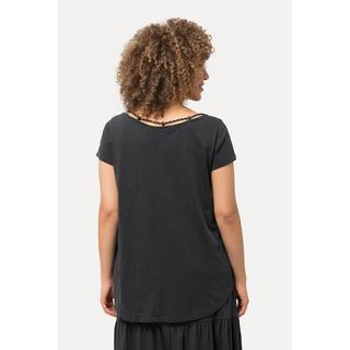 Ulla Popken  T-Shirt, Kordel, A-Linie, Rundhals, Halbarm 