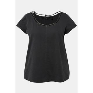 Ulla Popken  T-Shirt, Kordel, A-Linie, Rundhals, Halbarm 