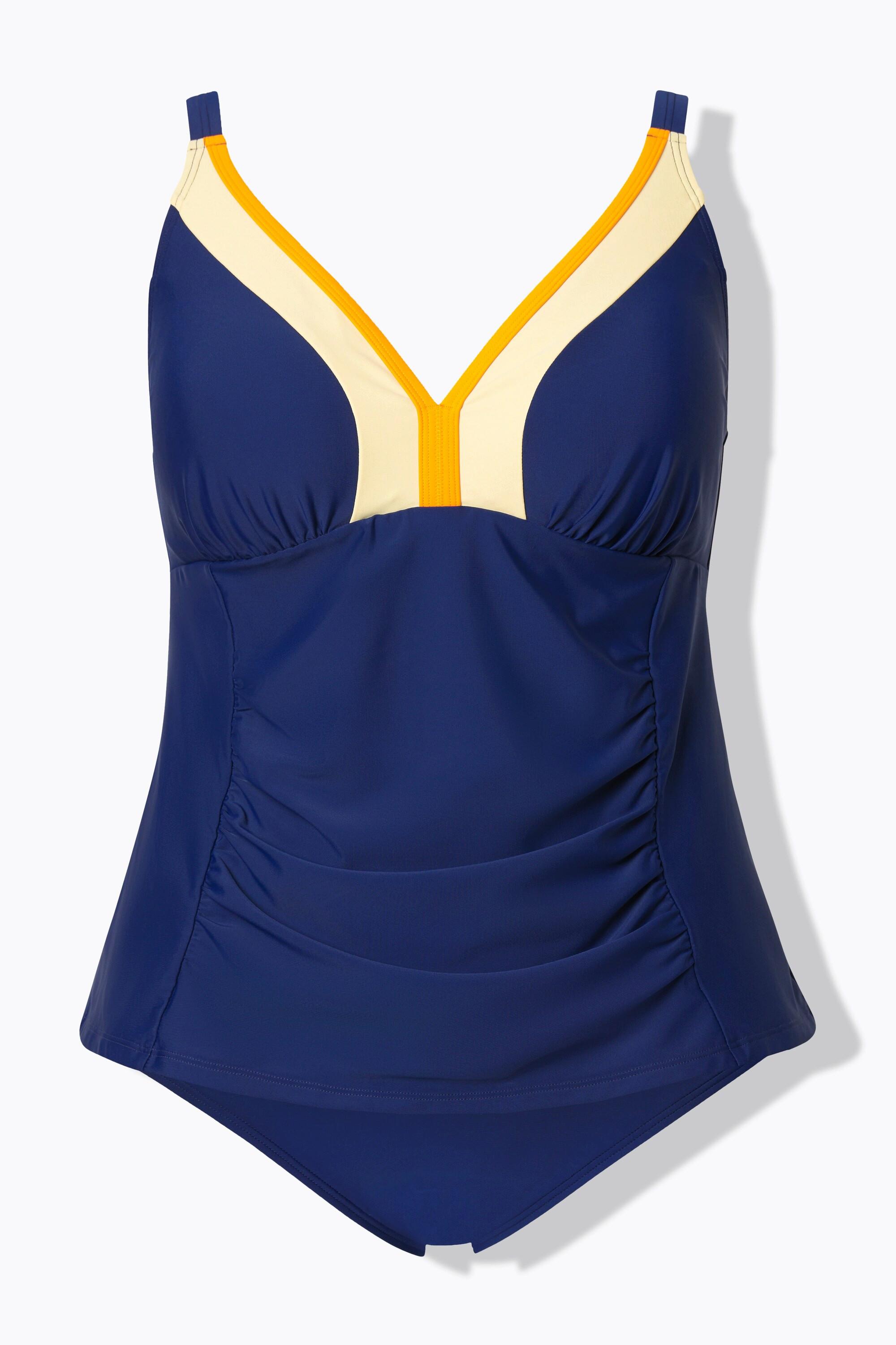 Ulla Popken Tankini Arricciature Coppe Morbide Spalline Regolabili Riciclato  