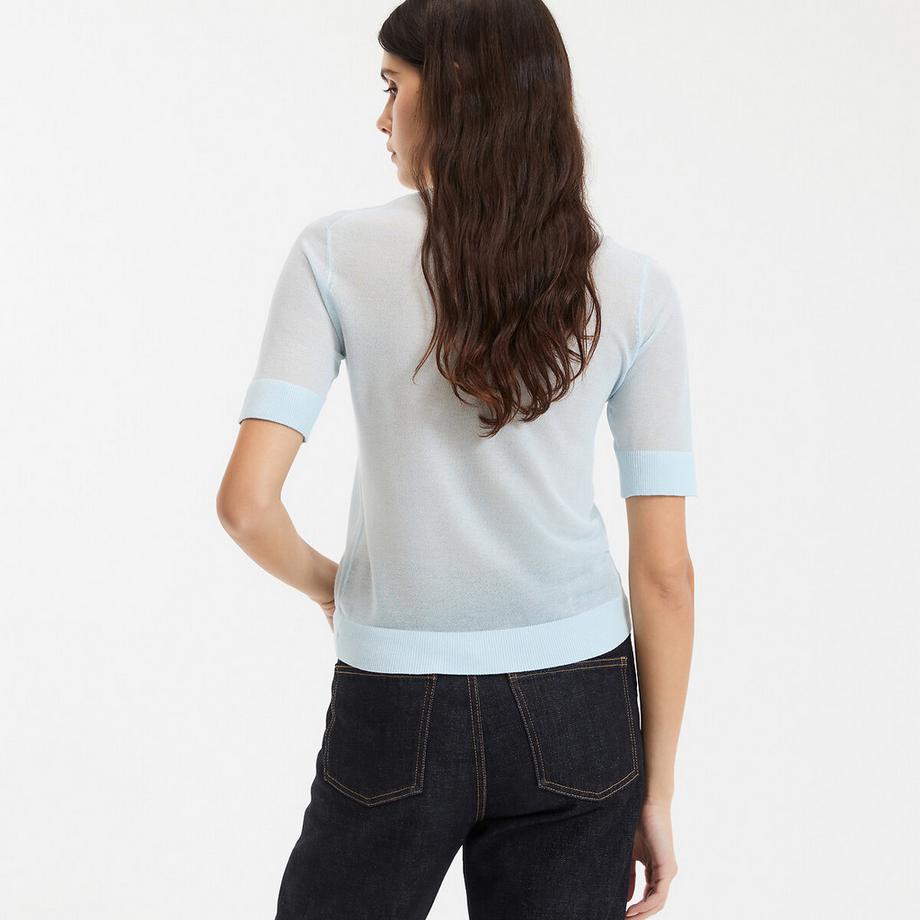 La Redoute Collections Feinstrick Kurzarm Rundhals Pullover  