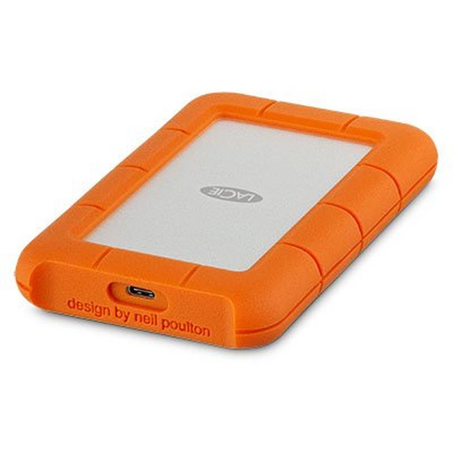 LACIE  LaCie Rugged USB-C disque dur externe 1000 Go Orange, Argent 