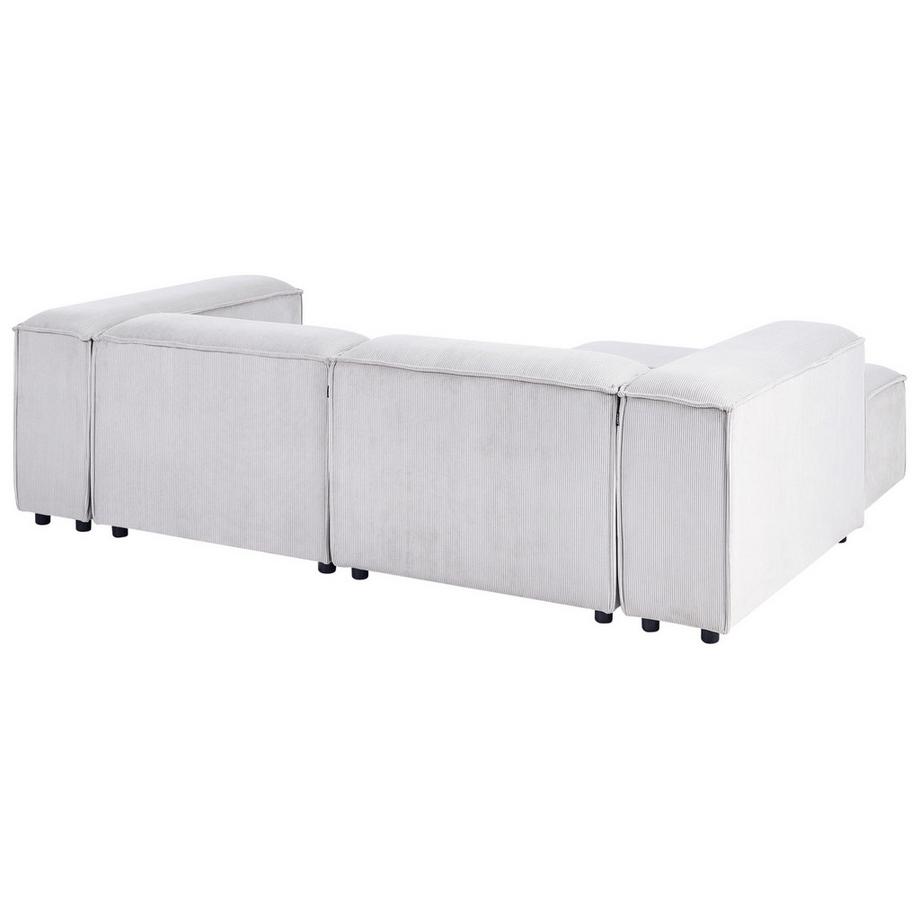 Beliani Rechtsseitiges Ecksofa mit Ottomane aus Cord  ARDAL  